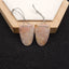 Natural Rose Quartz Double Hole Gemstone Earring Beads, Handmade Earring pair, 27x20x4mm, 7.4g
