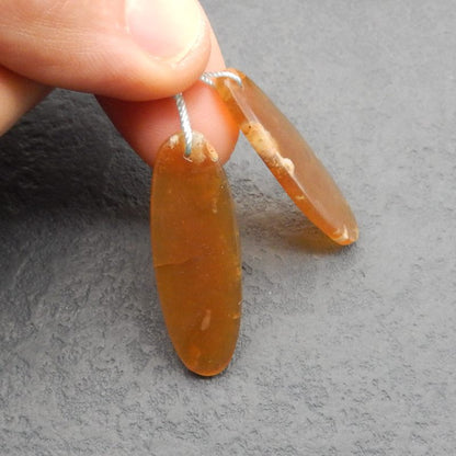 Natural Heliolite Sunstone Earring Beads 39*13*4mm, 6.0g