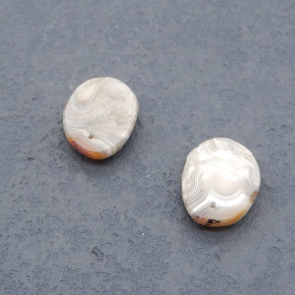 Natural Crazy Lace Agate Earring Beads 13x11x3mm, 2.0g