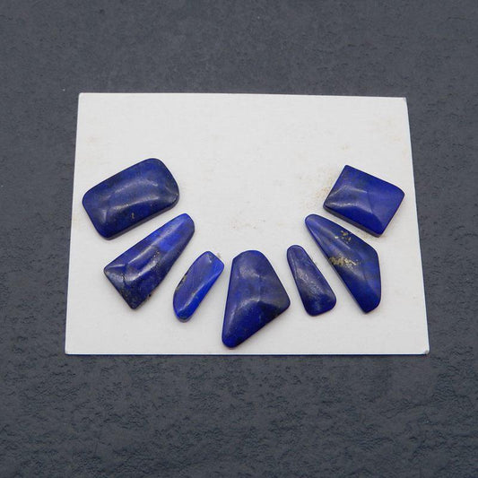 7 pcs Natural Lapis Lazuli Cabochons 14*5*3mm, 19*12*3mm, 8.4g - Gomggsale