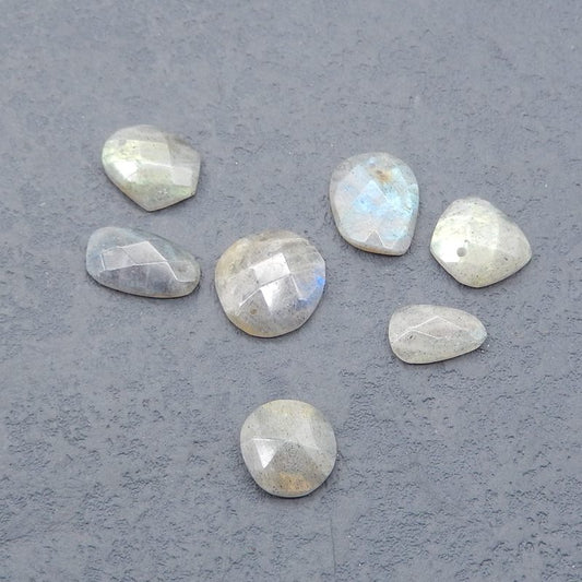 7 pcs Natural Labradorite Pendant Beads 17*16*5mm, 14*9*3mm, 8.0g