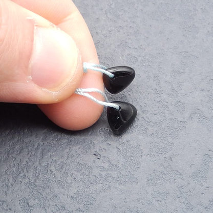 Natural Obsidian Earring Beads 9*8*4mm, 1.0g