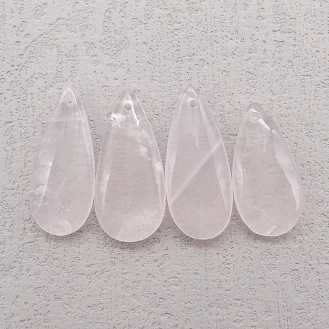 4 PCS Natural Rose Quartz Pendant Beads ,26×11×4mm,23×11×4mm ,6.9g