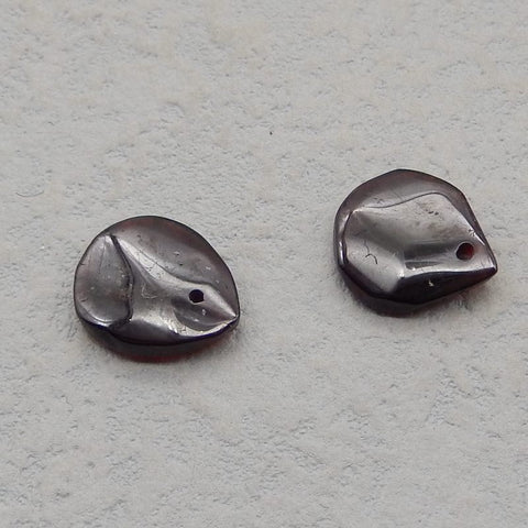 Natural Garnet Earring Beads 15*14*3mm, 3.6g