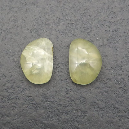 Natural Prehnite Cabochons Paired 19*14*5mm, 4.8g