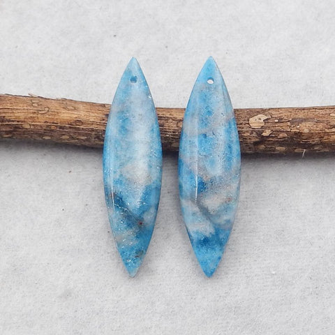 Natural Blue Apatite Crystal Earring Beads 37*10*5mm, 6.4g