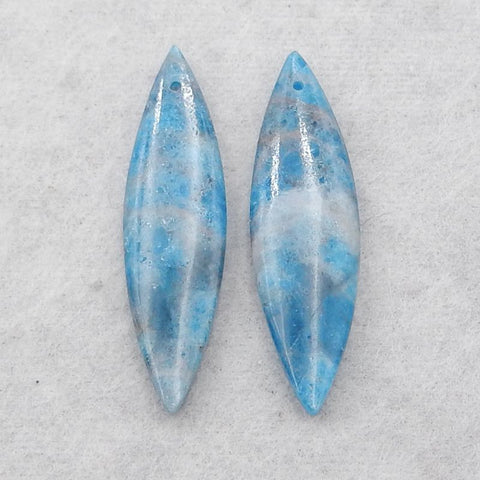 Natural Blue Apatite Crystal Earring Beads 37*10*5mm, 6.4g