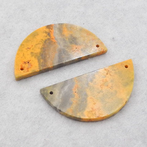 Natural Bumblebee Jasper Earring Beads 40*20*3mm, 10.4g