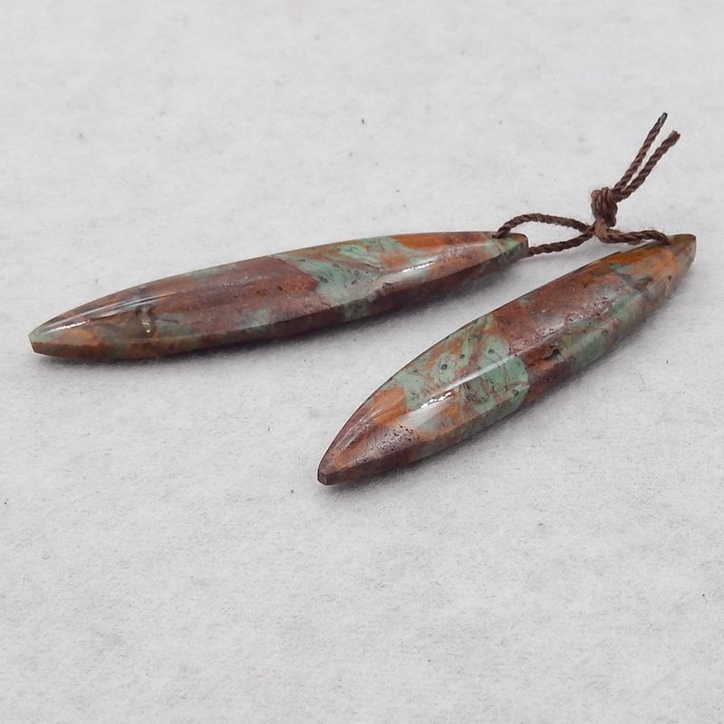 Natural Green Opal Earring Beads 50*10*4mm, 7.6g