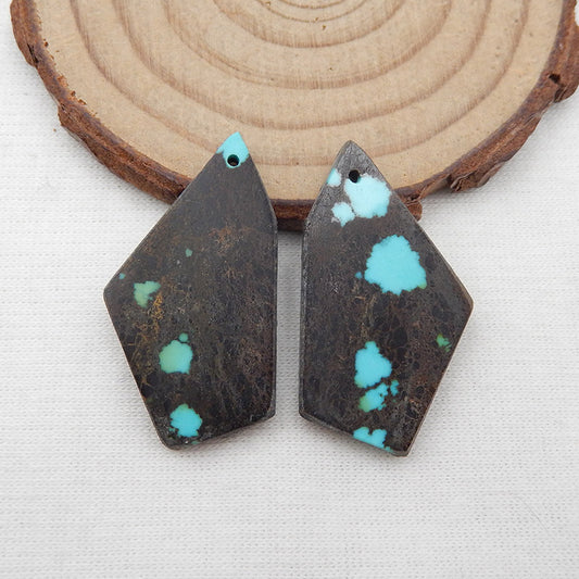 Natural Turquoise Earring Beads 32x19x3mm, 6.2g