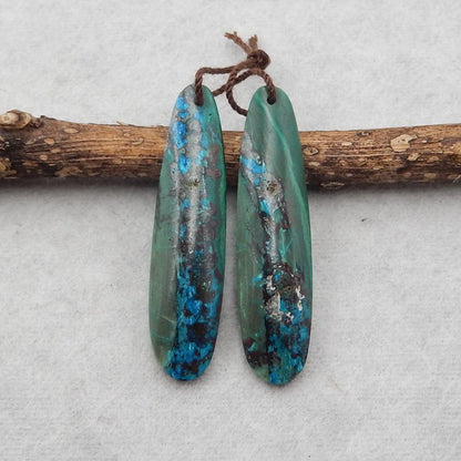 Natural Chrysocolla Earring Beads 40*10*4mm, 5.6g