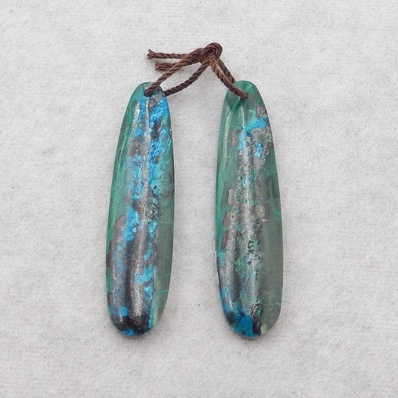 Natural Chrysocolla Earring Beads 40*10*4mm, 5.6g