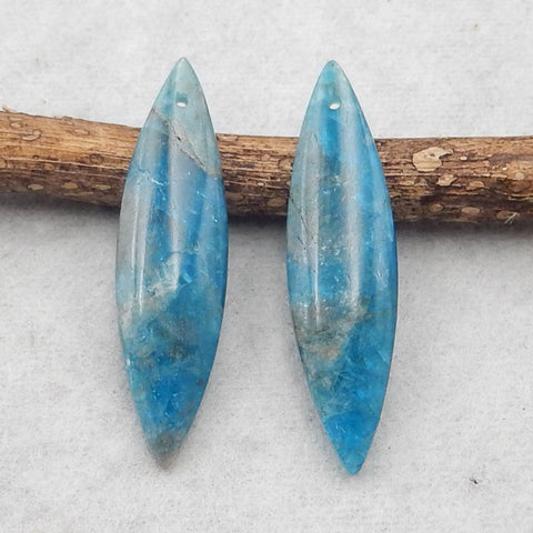 Natural Blue Apatite Crystal Earring Beads 37*10*5mm, 6.4g