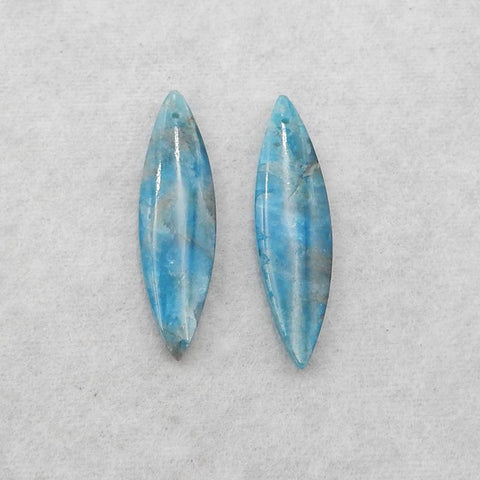 Natural Blue Apatite Crystal Earring Beads 37*10*5mm, 6.4g