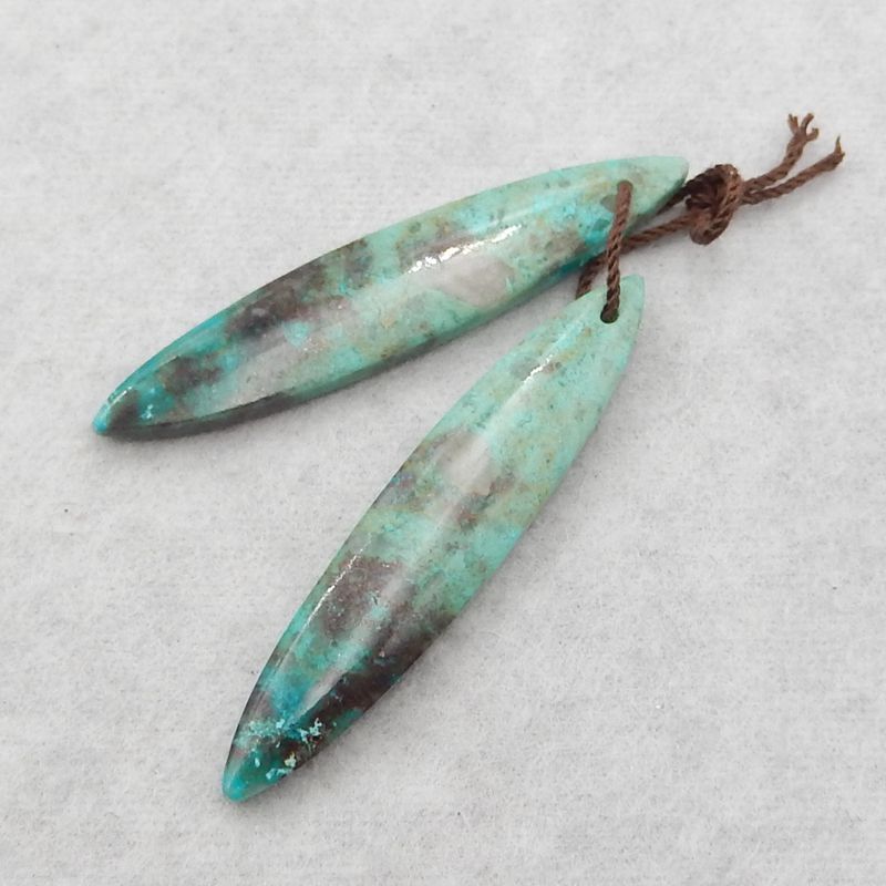 Natural Chrysocolla Earring Beads 45*9*5mm, 5.6g