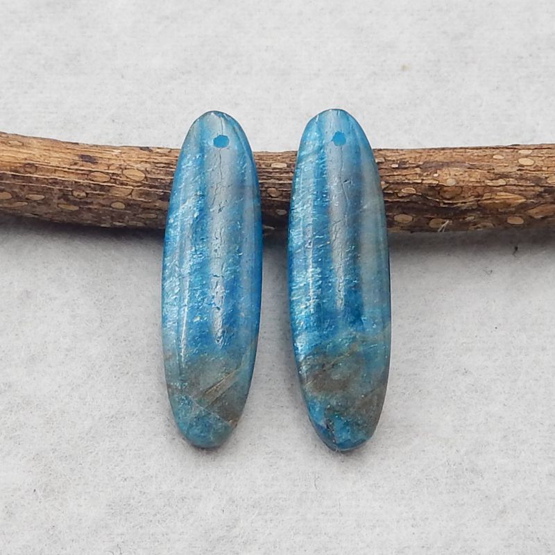 Natural Blue Apatite Crystal Earring Beads 30*9*4mm, 5.2g