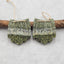 Natural Green Zebra Carved wings Earring Beads 27*24*5mm, 11.3g