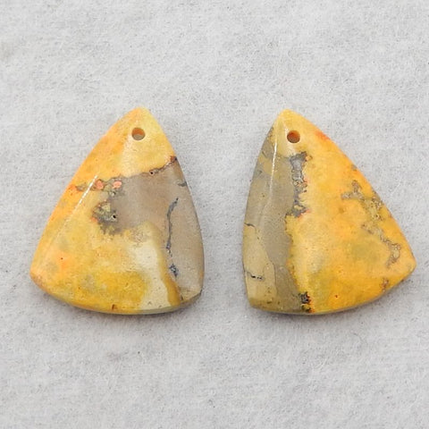 Natural Bumblebee Jasper Earring Beads 26*18*4mm, 6.2g