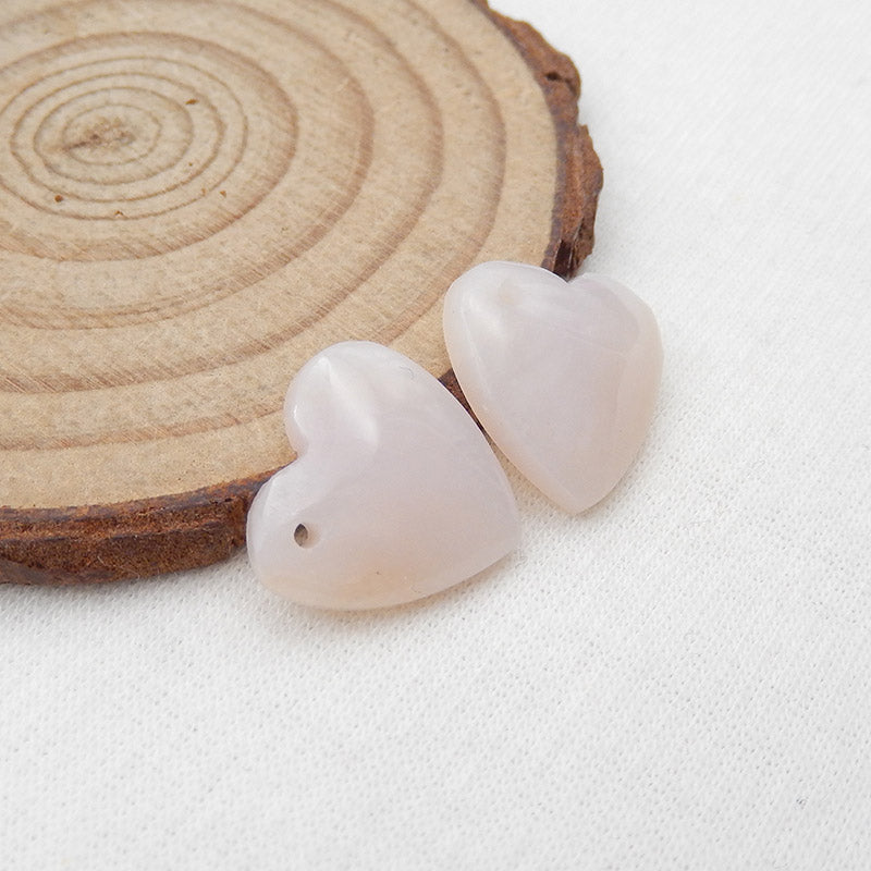 Natural Pink Opal Earring Beads 15x15x4mm, 2.9g