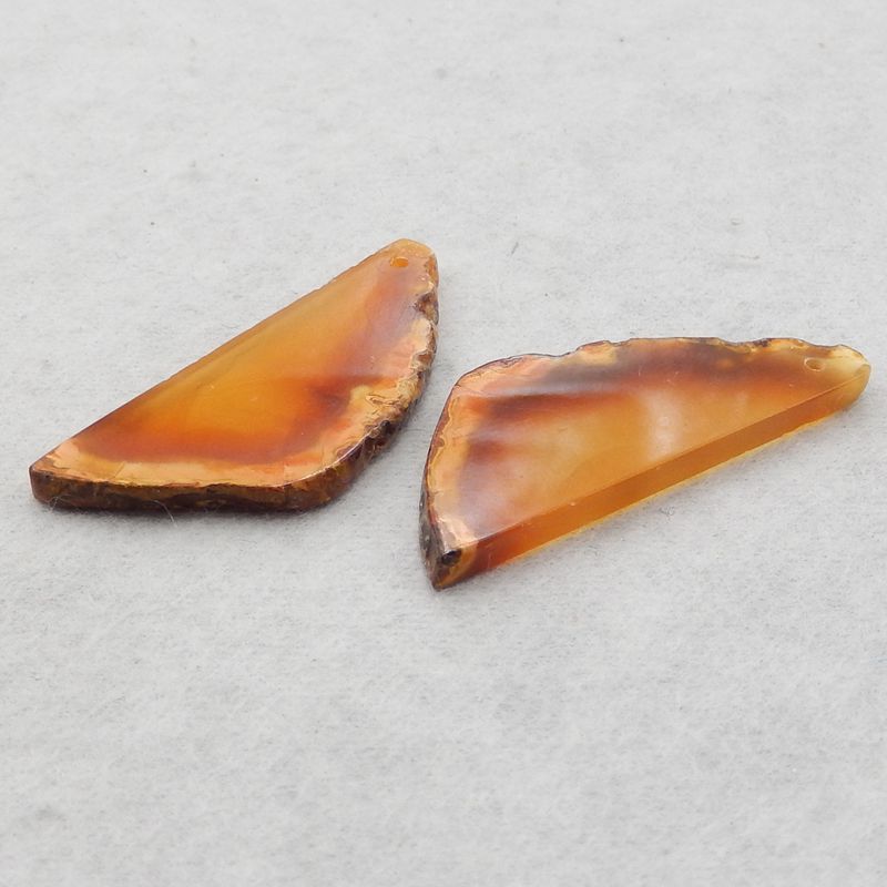 Natural Red Agate Earring Beads 42*17*3mm, 7.9g