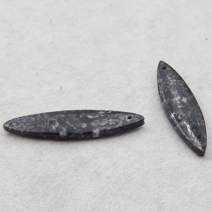 Natural Chrysanthemum Fossil Earring Beads 38*9*3mm, 4.3g