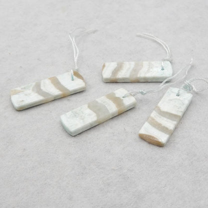4 pcs Natural Hemimorphite Pendant Beads 33*11*2mm, 34*12*3mm, 12.3g