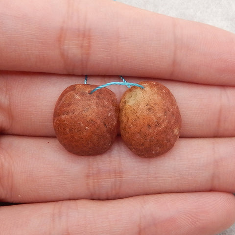 Nugget (Rough Sides) Natural Red Agate Gemstone Earring Beads