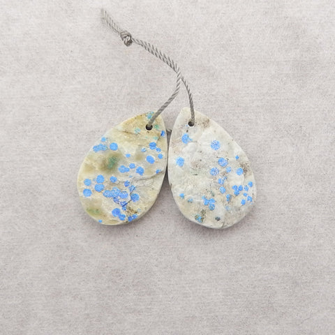 Nugget (Rough Sides) Natural K2 Jasper Earring Beads, Drilled Gemstone Pair