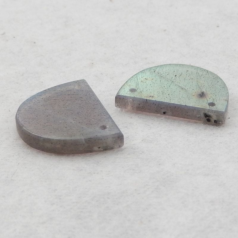 Natural Labradorite Earring Beads 15*20*3mm, 3.9g