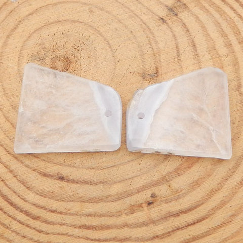 Natural Blue Lace Agate Earring Beads 25x20x3mm, 6.6g