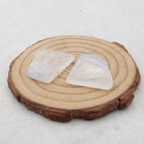 Natural Blue Lace Agate Earring Beads 25x20x3mm, 6.6g