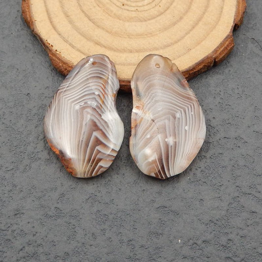 Paire de boucles d'oreilles en pierres précieuses d'agate rose naturelle, 33x21x4 mm, 9,7 g