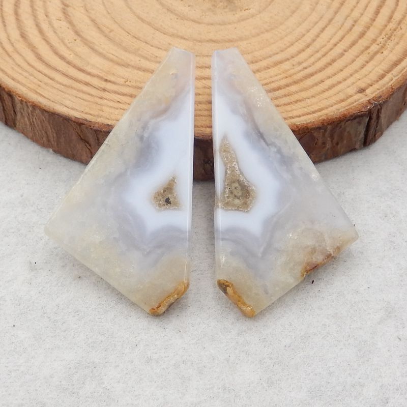 Natural Blue Lace Agate Earring Beads 42*22*3mm, 8.6g