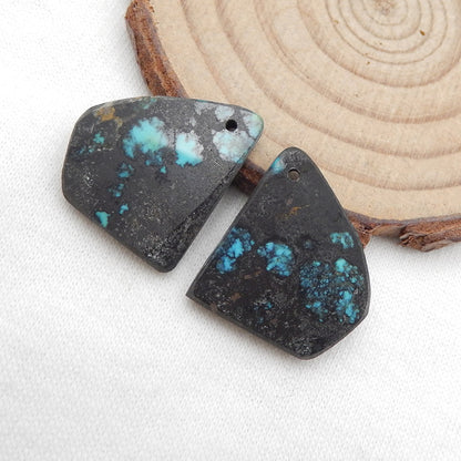 Natural Turquoise Earring Beads 21x19x3mm, 4.5g