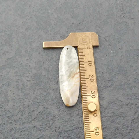 天然毕加索碧玉宝石耳环一对，37x12x4mm，7.8g