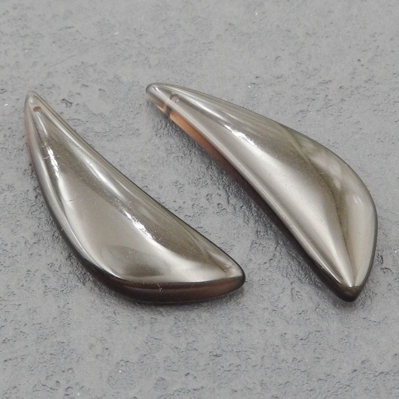 Paire de boucles d'oreilles en pierres précieuses d'obsidienne naturelle, 45x14x4 mm, 8,23 g
