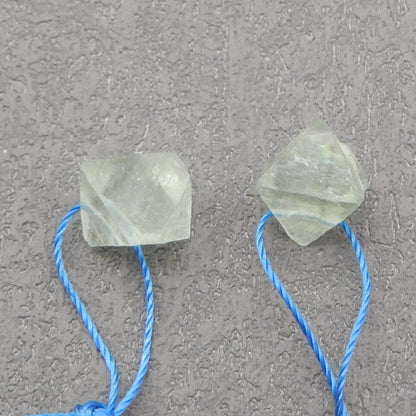 Natural Fluorite Earring Beads 16x14x12mm, 6.7g