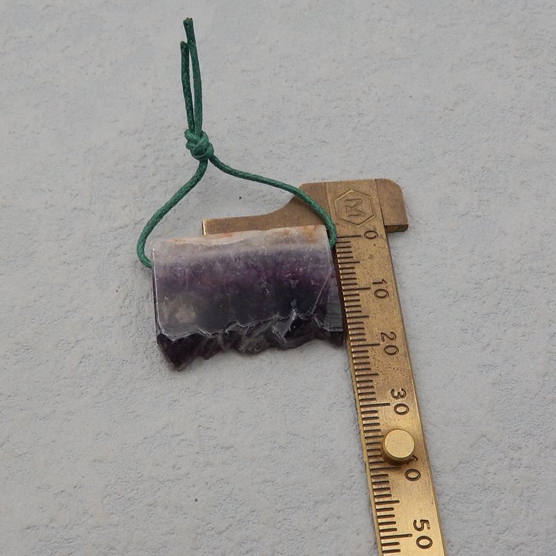 Natural Amethyst Pendant Bead 21*30*6mm, 8.7g
