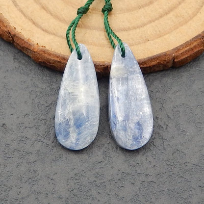 Natural Blue Kyanite Earring Beads 24x10x3mm, 4.0g