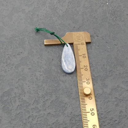 天然蓝色蓝晶石宝石耳环一对 24x10x3mm，4.0g