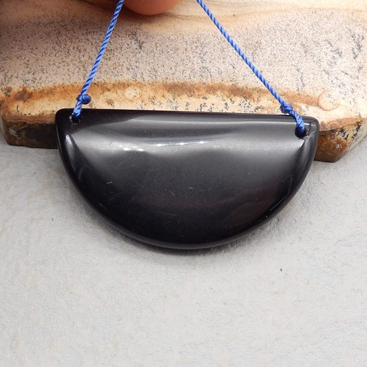 Natural Obsidian Pendant Bead 49*26*7mm, 15.1g