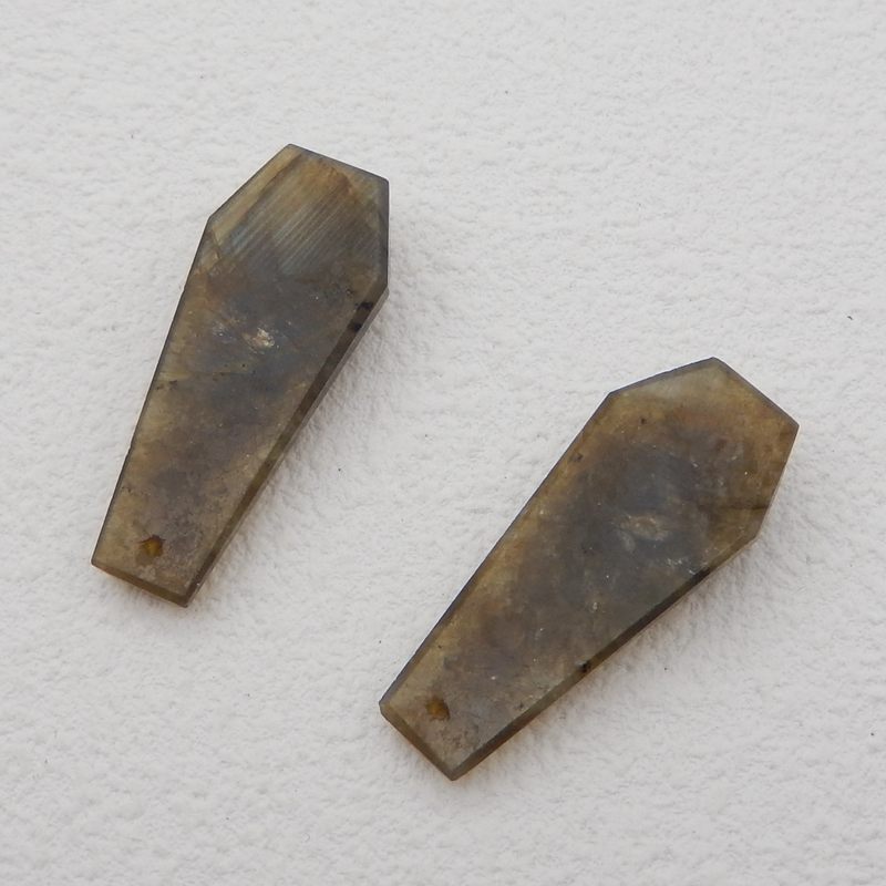 Natural Labradorite Earring Beads 29*12*6mm, 5.9g