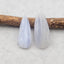 2 PCS Natural Blue Lace Agate Pendant Beads 30*12*5mm, 26*10*4mm, 4.5g