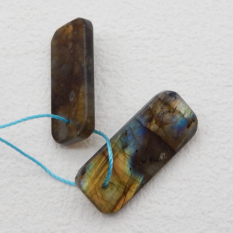 Natural Labradorite Earring Beads 25*10*6mm, 5.2g