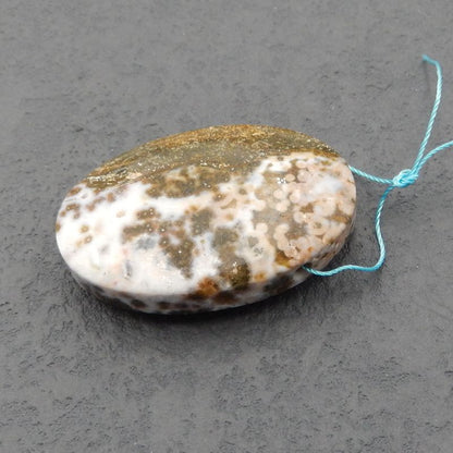 Perle pendentif en jaspe océanique, 45x30x12mm, 27g