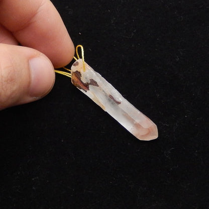 Natural Quartz Pendant Bead 44*10*8mm, 6.3g