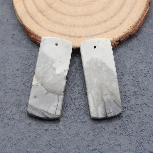 Natural Picasso Jasper Earring Beads 33*13*3mm, 8.4g