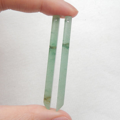 Natural Green Aventurine Earring Beads 56x4mm, 5.3g