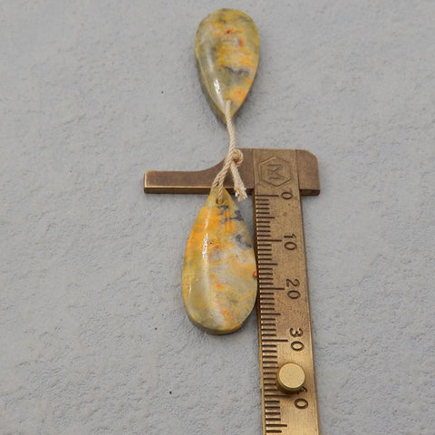 Natural BumbleBee Jasper Earring Beads 32x13x4mm, 5.5g