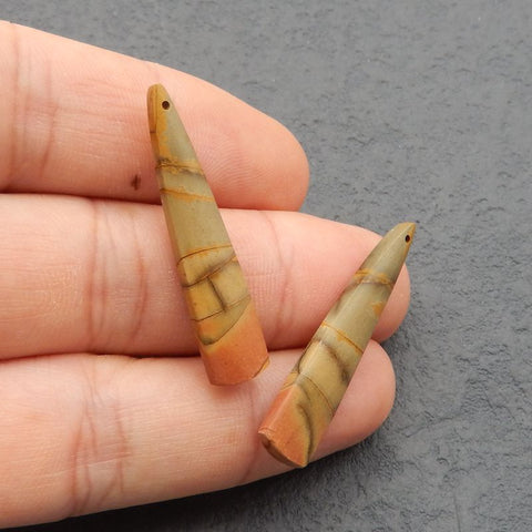 Natural Red Creek Jasper Earring Beads 30-45mm, long triangle